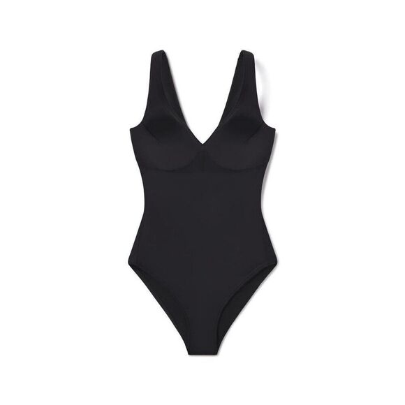SPANX Other - Spanx Swimsuits Women's Size Medium Black Pique Shaping Plunge One Piece NWOT